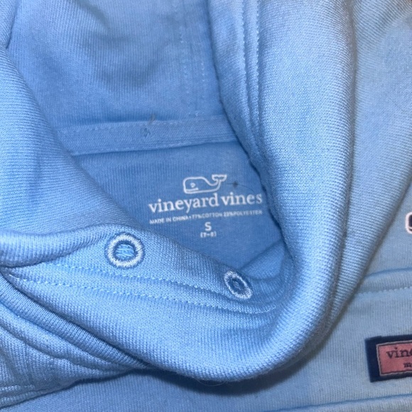 Vineyard Vines Girls Funnel Neck Embroidered Shep Shirt Ocean Breeze Size 7/8 - Picture 4 of 5
